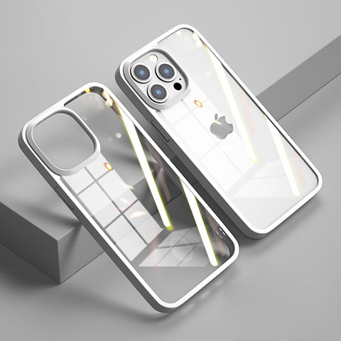 Carcasa Bumper Funda Silicona Transparente Espejo M04 para Apple iPhone 14 Pro Blanco