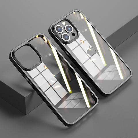 Carcasa Bumper Funda Silicona Transparente Espejo M04 para Apple iPhone 14 Pro Max Negro