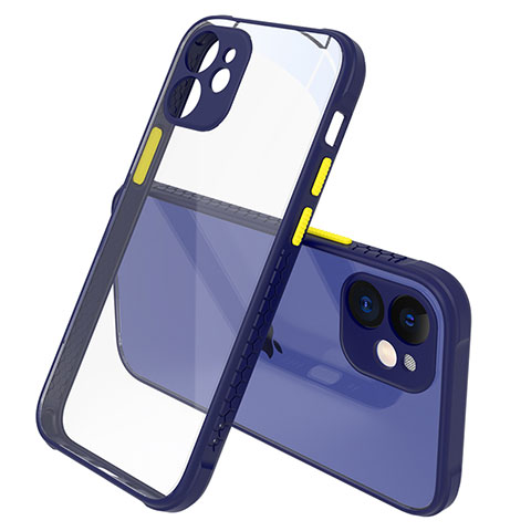 Carcasa Bumper Funda Silicona Transparente Espejo M05 para Apple iPhone 12 Mini Azul Real
