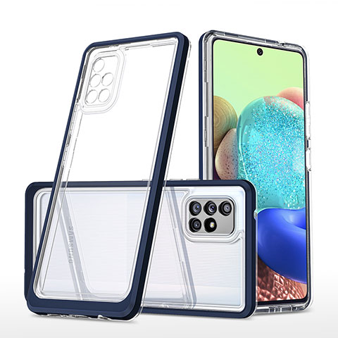 Carcasa Bumper Funda Silicona Transparente Espejo MQ1 para Samsung Galaxy A71 4G A715 Azul
