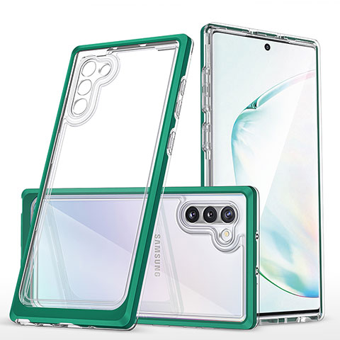 Carcasa Bumper Funda Silicona Transparente Espejo MQ1 para Samsung Galaxy Note 10 5G Verde