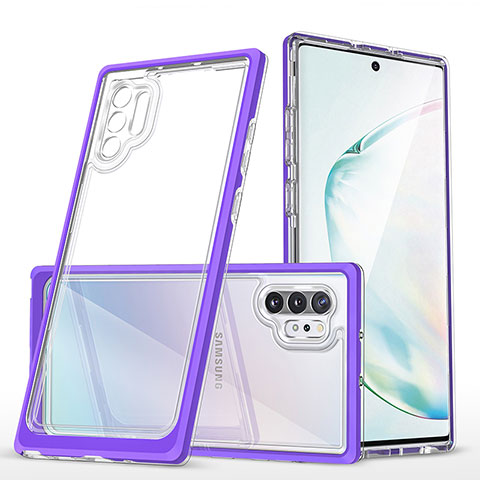 Carcasa Bumper Funda Silicona Transparente Espejo MQ1 para Samsung Galaxy Note 10 Plus 5G Morado