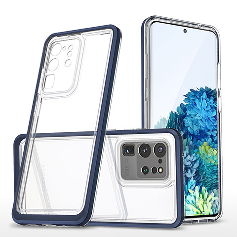 Carcasa Bumper Funda Silicona Transparente Espejo MQ1 para Samsung Galaxy S20 Ultra 5G Azul