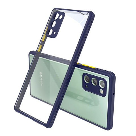 Carcasa Bumper Funda Silicona Transparente Espejo N02 para Samsung Galaxy Note 20 5G Azul Real