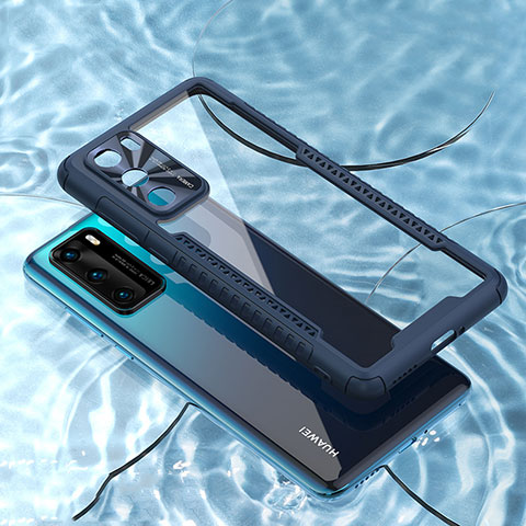 Carcasa Bumper Funda Silicona Transparente Espejo N03 para Huawei P40 Azul