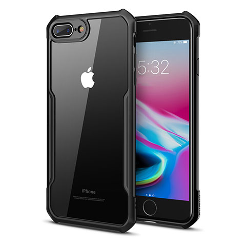 Carcasa Bumper Funda Silicona Transparente Espejo P01 para Apple iPhone 8 Plus Negro