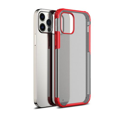 Carcasa Bumper Funda Silicona Transparente Espejo para Apple iPhone 12 Pro Rojo