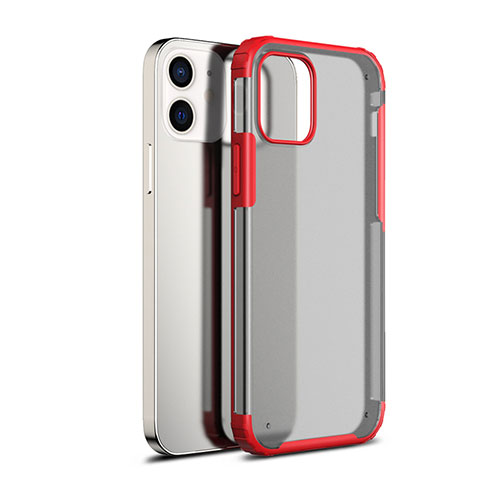 Carcasa Bumper Funda Silicona Transparente Espejo para Apple iPhone 12 Rojo