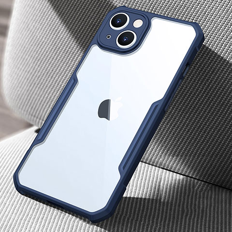 Carcasa Bumper Funda Silicona Transparente Espejo para Apple iPhone 13 Azul