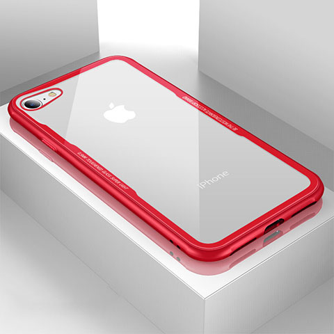 Carcasa Bumper Funda Silicona Transparente Espejo para Apple iPhone 8 Rojo