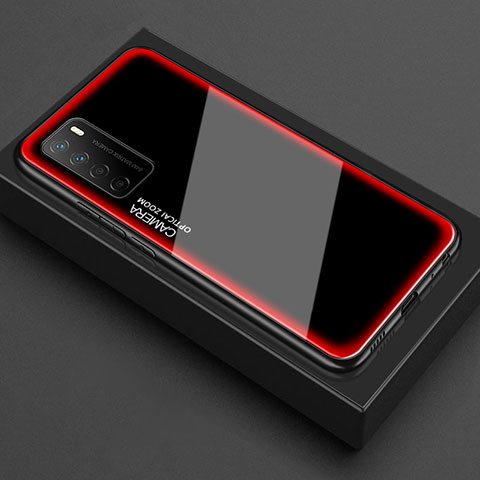 Carcasa Bumper Funda Silicona Transparente Espejo para Huawei Honor Play4 5G Rojo