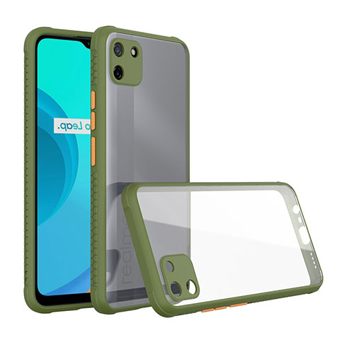 Carcasa Bumper Funda Silicona Transparente Espejo para Realme C11 Verde