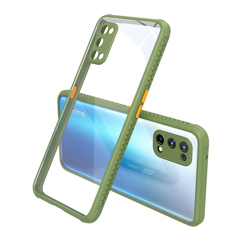 Carcasa Bumper Funda Silicona Transparente Espejo para Realme Q2 Pro 5G Verde