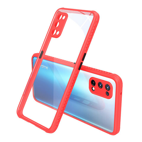 Carcasa Bumper Funda Silicona Transparente Espejo para Realme X7 Pro 5G Rojo