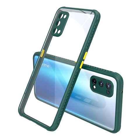 Carcasa Bumper Funda Silicona Transparente Espejo para Realme X7 Pro 5G Verde Noche