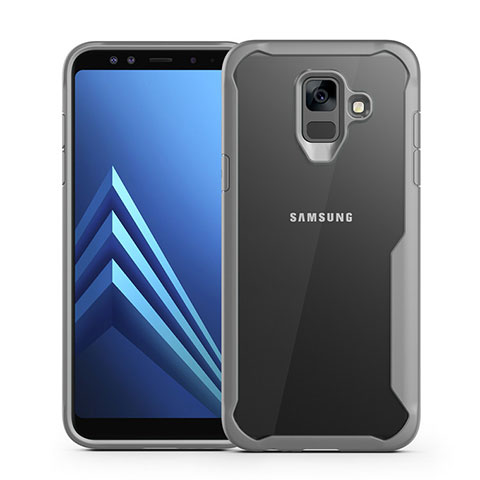 Carcasa Bumper Funda Silicona Transparente Espejo para Samsung Galaxy A6 (2018) Dual SIM Gris