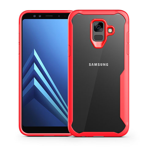 Carcasa Bumper Funda Silicona Transparente Espejo para Samsung Galaxy A6 (2018) Rojo