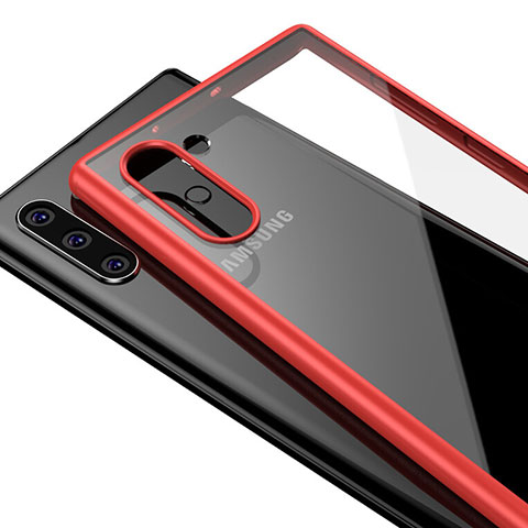 Carcasa Bumper Funda Silicona Transparente Espejo para Samsung Galaxy Note 10 5G Rojo