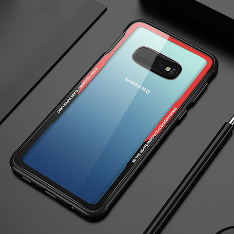 Carcasa Bumper Funda Silicona Transparente Espejo T01 para Samsung Galaxy S10 Rojo