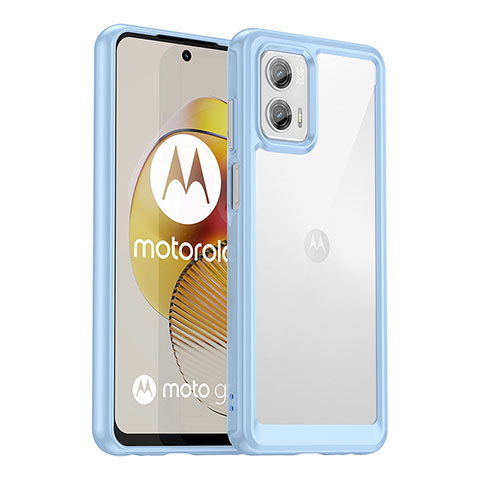 Carcasa Bumper Funda Silicona Transparente J01S para Motorola Moto G73 5G Azul