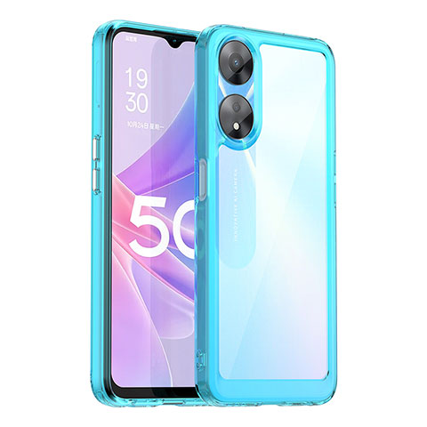 Carcasa Bumper Funda Silicona Transparente J01S para Oppo A78 5G Cian