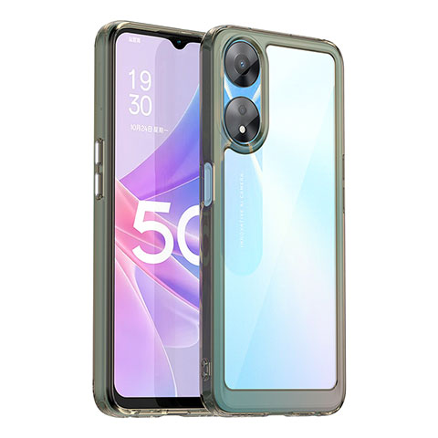 Carcasa Bumper Funda Silicona Transparente J01S para Oppo A78 5G Gris