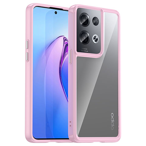 Carcasa Bumper Funda Silicona Transparente J01S para Oppo Reno8 Pro+ Plus 5G Rosa