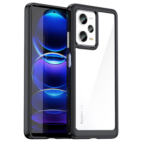 Carcasa Bumper Funda Silicona Transparente J01S para Xiaomi Redmi Note 12 Pro 5G Negro