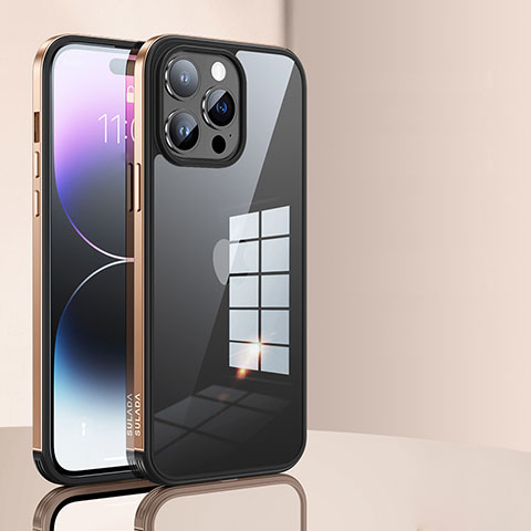Carcasa Bumper Funda Silicona Transparente LD1 para Apple iPhone 13 Pro Max Oro
