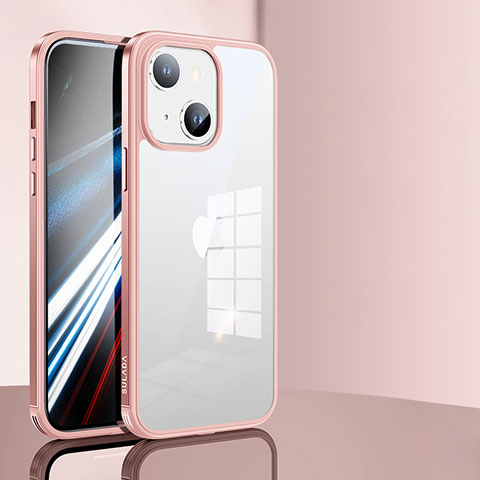 Carcasa Bumper Funda Silicona Transparente LD1 para Apple iPhone 14 Oro Rosa