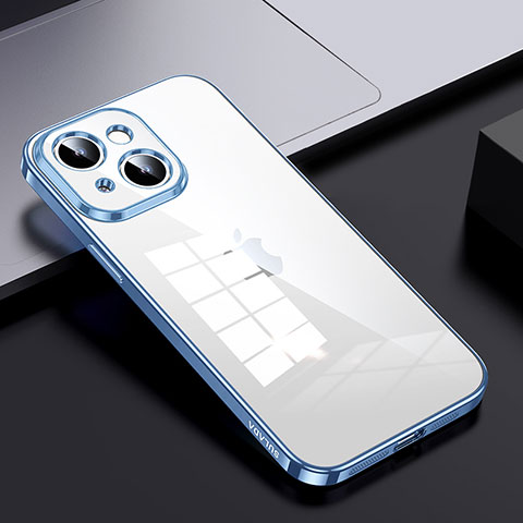 Carcasa Bumper Funda Silicona Transparente LD2 para Apple iPhone 14 Azul Cielo