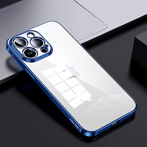 Carcasa Bumper Funda Silicona Transparente LD2 para Apple iPhone 14 Pro Azul