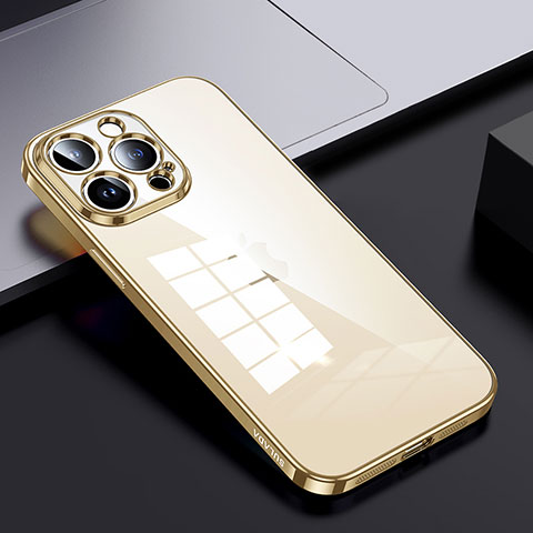 Carcasa Bumper Funda Silicona Transparente LD2 para Apple iPhone 14 Pro Oro