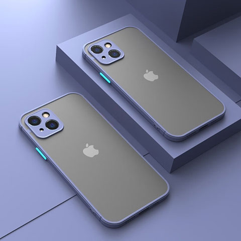 Carcasa Bumper Funda Silicona Transparente LS1 para Apple iPhone 14 Plus Gris Lavanda