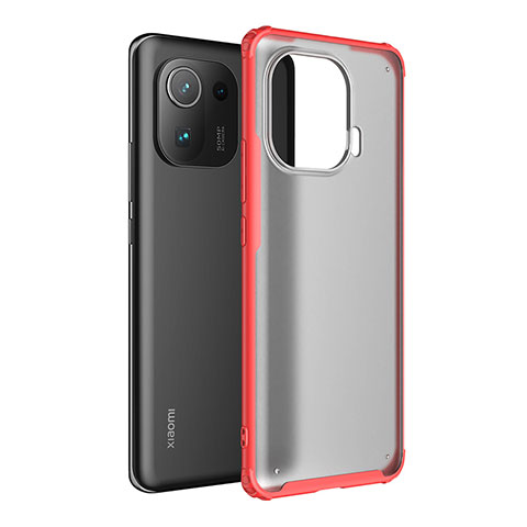 Carcasa Bumper Funda Silicona Transparente M01 para Xiaomi Mi 11 Pro 5G Rojo