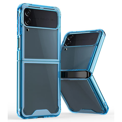 Carcasa Bumper Funda Silicona Transparente P01 para Samsung Galaxy Z Flip3 5G Azul
