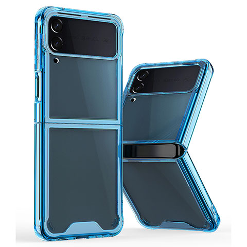 Carcasa Bumper Funda Silicona Transparente P01 para Samsung Galaxy Z Flip4 5G Azul
