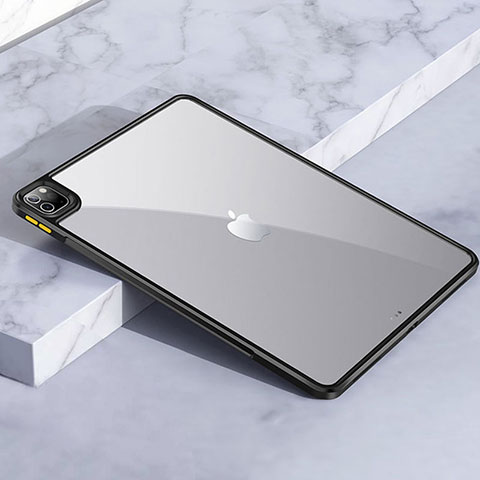 Carcasa Bumper Funda Silicona Transparente para Apple iPad Pro 12.9 (2020) Negro