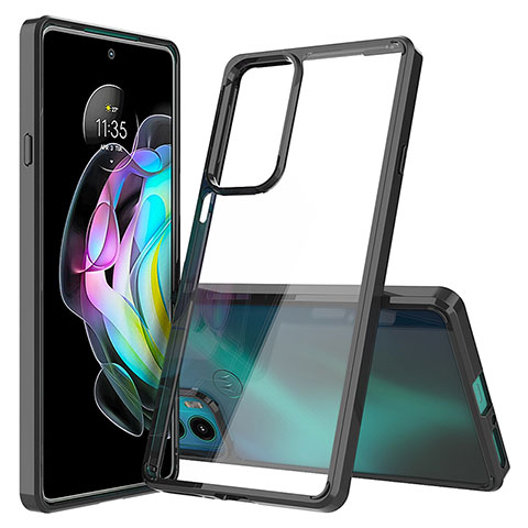 Carcasa Bumper Funda Silicona Transparente para Motorola Moto Edge 20 5G Negro