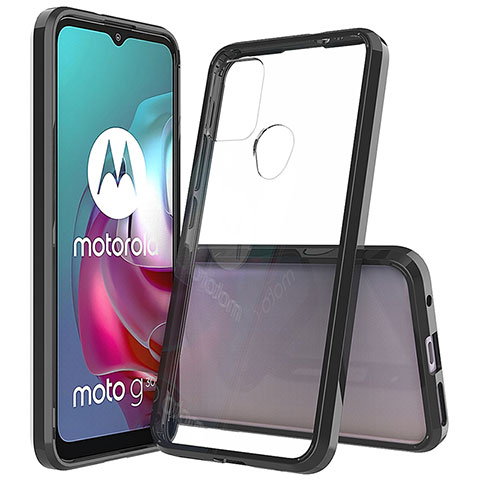 Carcasa Bumper Funda Silicona Transparente para Motorola Moto G30 Negro