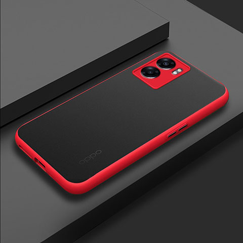 Carcasa Bumper Funda Silicona Transparente para Oppo A56S 5G Rojo