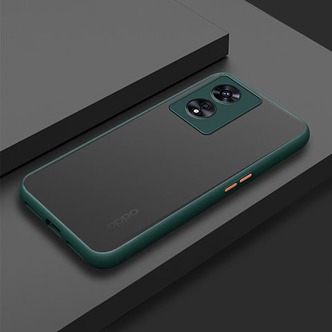 Carcasa Bumper Funda Silicona Transparente para Oppo A58x 5G Verde Noche