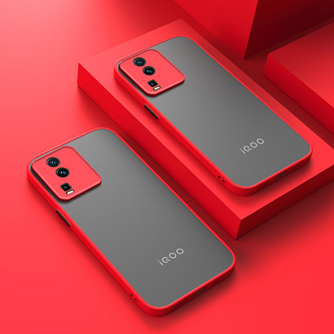 Carcasa Bumper Funda Silicona Transparente para Vivo iQOO Neo7 5G Rojo