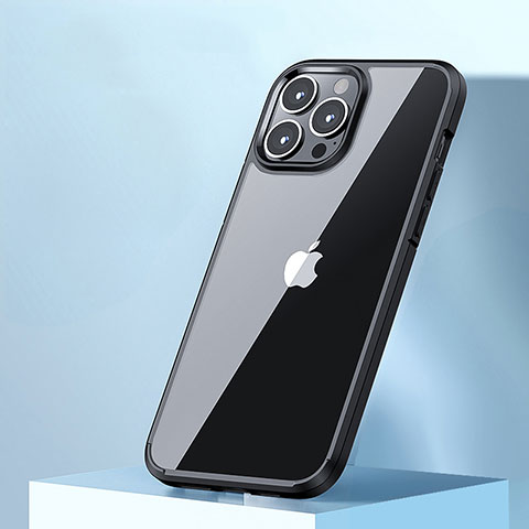 Carcasa Bumper Funda Silicona Transparente QC3 para Apple iPhone 14 Pro Max Negro