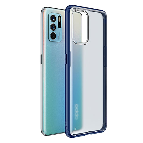 Carcasa Bumper Funda Silicona Transparente W01L para Oppo Reno6 Z 5G Azul