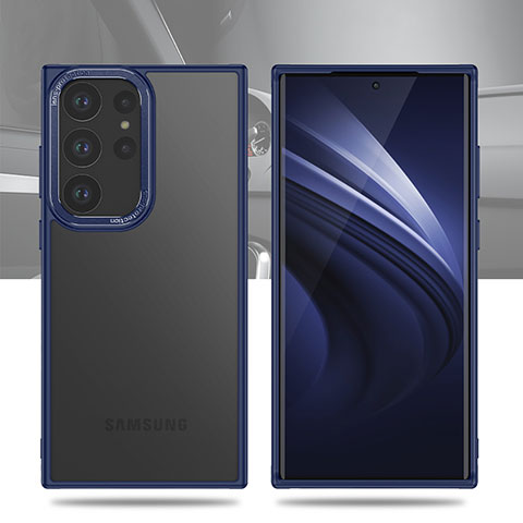 Carcasa Bumper Funda Silicona Transparente WL1 para Samsung Galaxy S22 Ultra 5G Azul