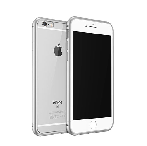 Carcasa Bumper Lujo Marco de Aluminio para Apple iPhone 6S Plata