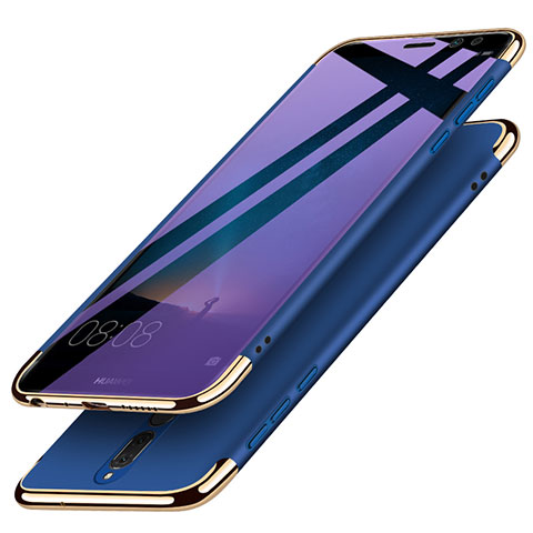 Carcasa Bumper Lujo Marco de Metal y Plastico con Anillo de dedo Soporte para Huawei Mate 10 Lite Azul