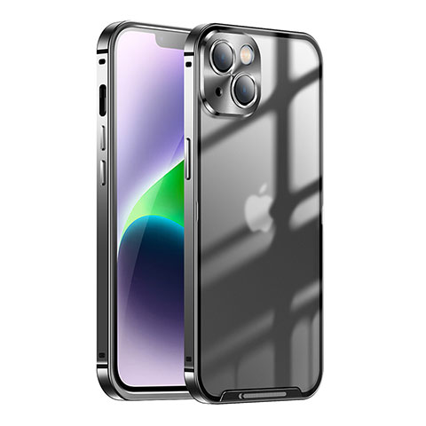 Carcasa Bumper Lujo Marco de Metal y Plastico Funda LK1 para Apple iPhone 14 Plus Negro