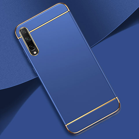 Carcasa Bumper Lujo Marco de Metal y Plastico Funda M01 para Huawei Enjoy 10S Azul